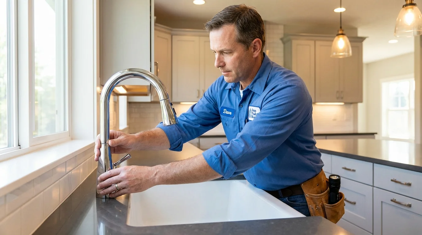 Kitchen faucet installation by Johns Plumbing LLC in Spring Lake